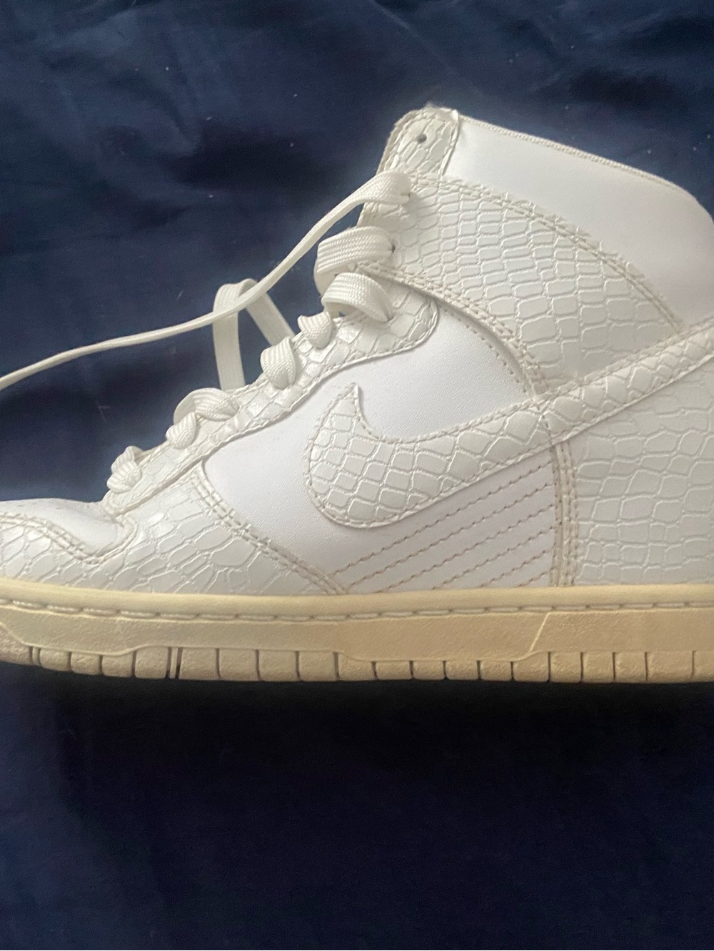 Nike Wedge White High-Top Leather Sneakers